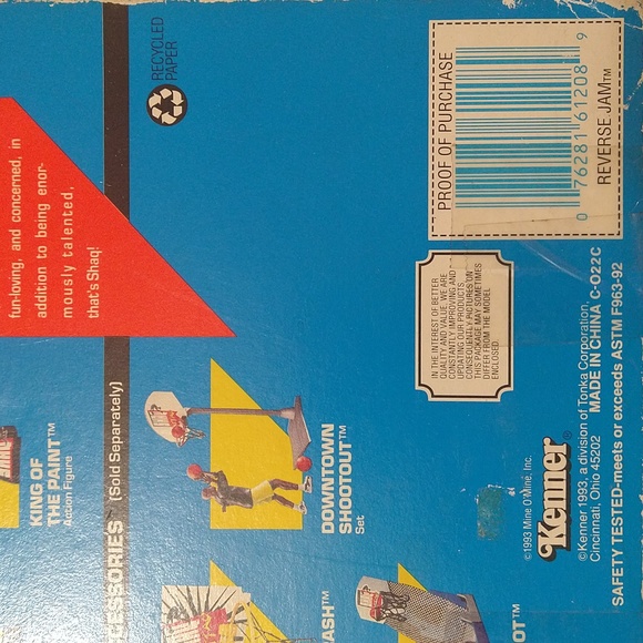 Vintage 1993 Kenner Shaq Attaq Reverse Jam 6" Figure, Stand & Street Graphic - Picture 3 of 6